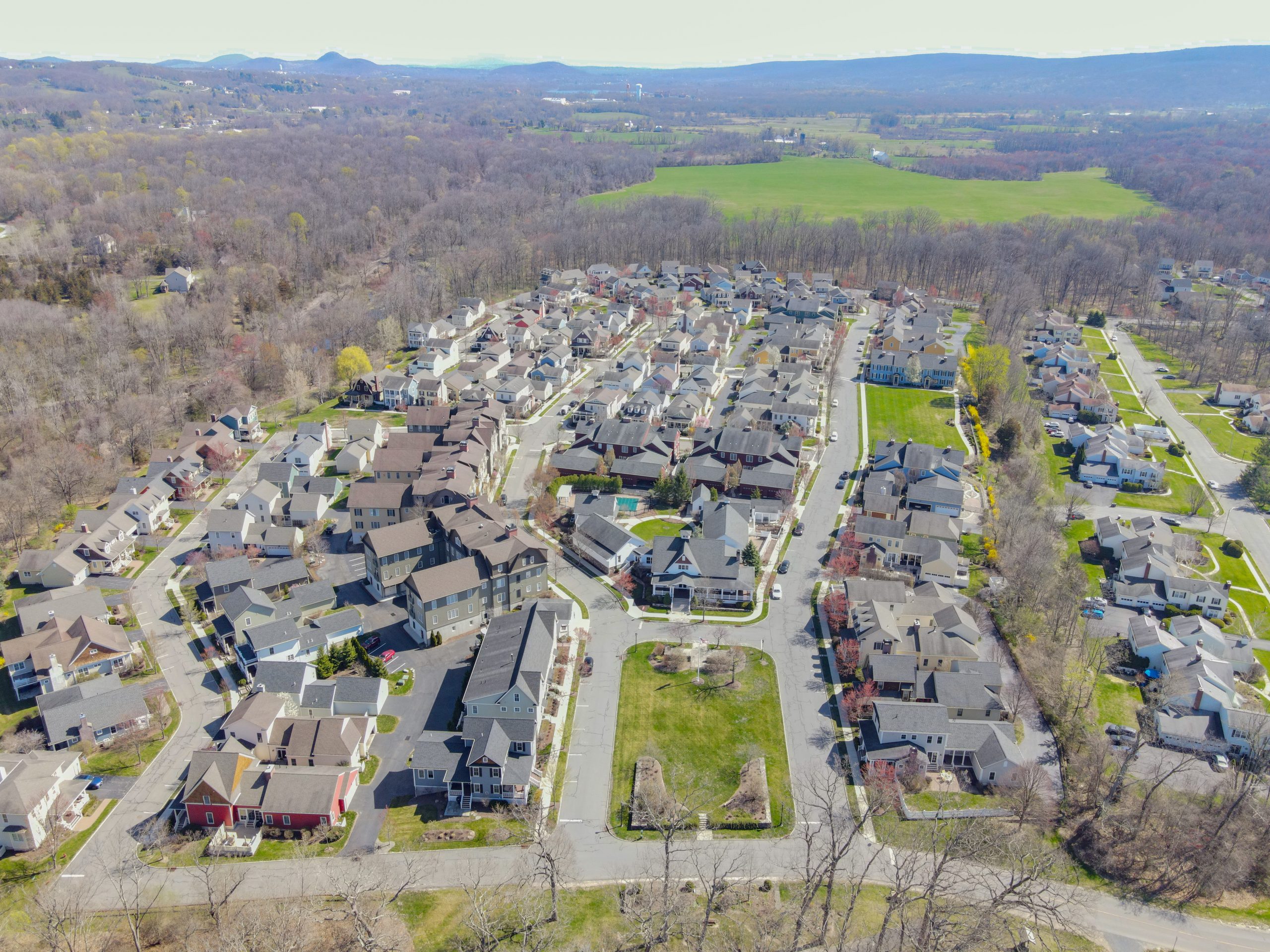 Aerial shot of Warwick Grove